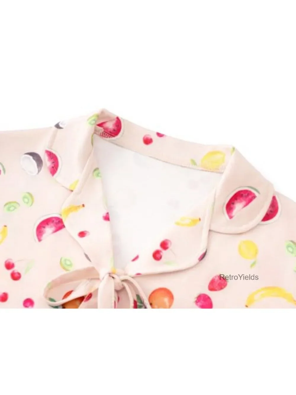 Girls Pajama Set Short Sleeve Button Down Top & Shorts Soft Polyester Blend